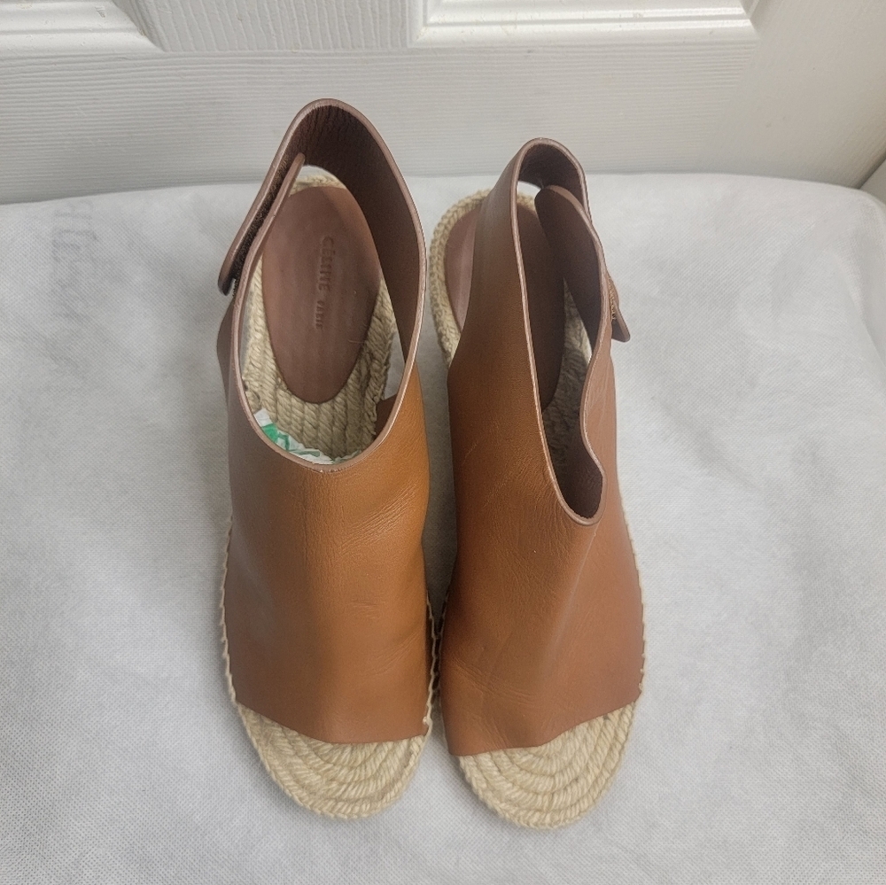Céline Phoebe Philo Leather Espadrille Wedges size 39